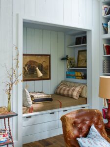 cozy and charming cabin reading nook
